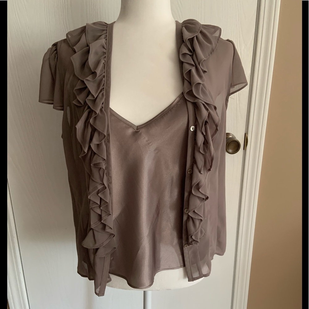 Nicole 2pc Beige Cami & Blouse
